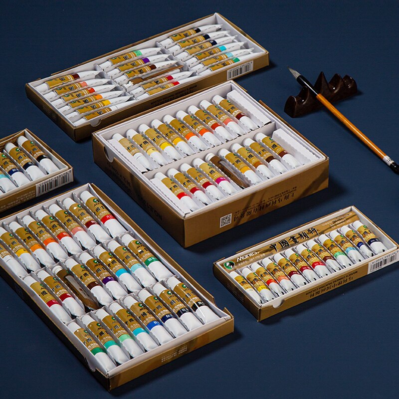 Marie&#39;s Chinese Painting Pigment Color Tubes Watercolor Sets 5/12ML 12/24/36 Colors for Students, Beginners and Painting