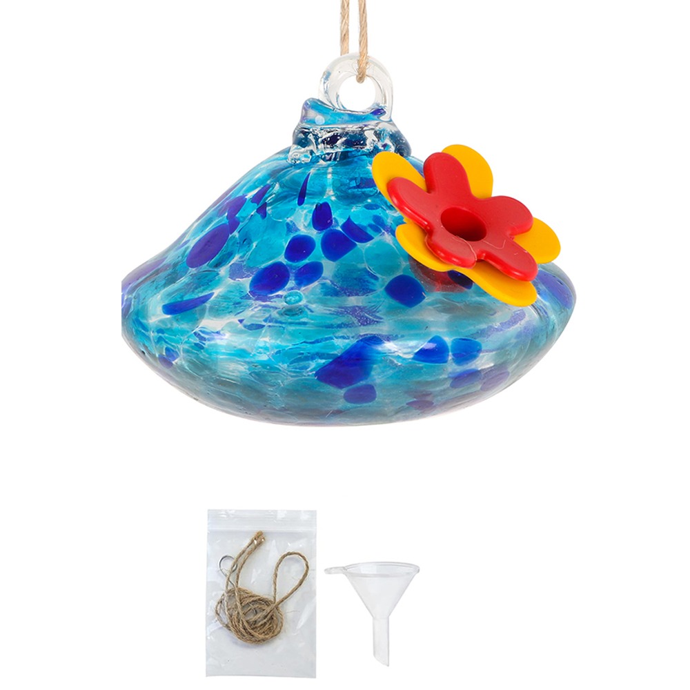 Durable Droplet Shaped Hummingbird Feeder Hanging Glass Ball Bird Automatic Feeder Practical Bird Drinking Fountain For Window: WHITE