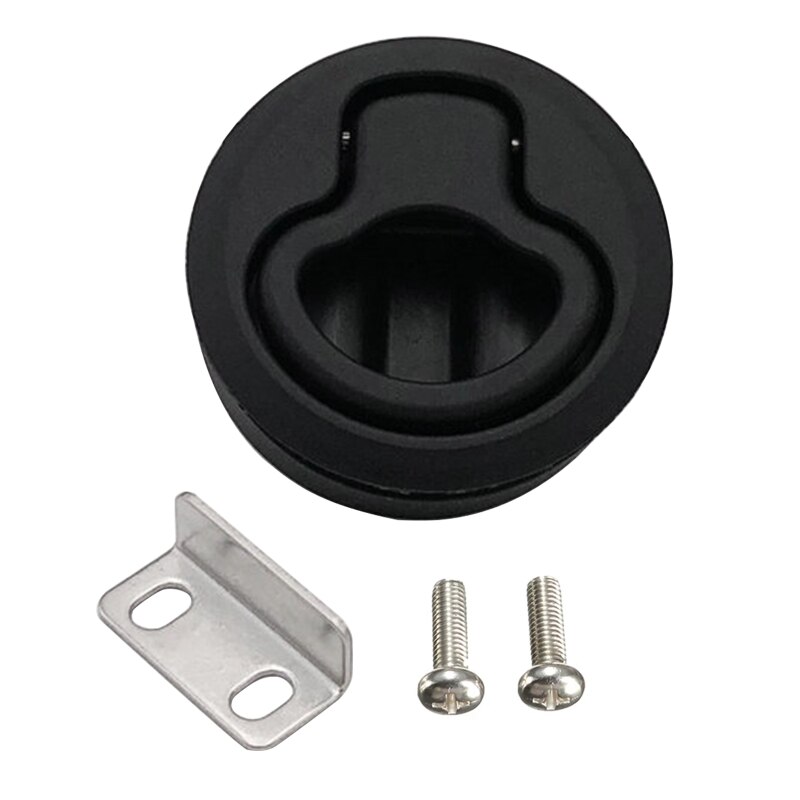 2" Black/ White Round Locking Flush Pull Latch Replacement Plastic For RV Marine Boat: Black