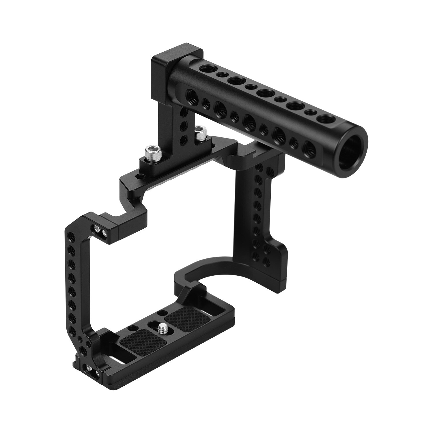 Andoer Video Camera Cage + Top Handle Kit Aluminum Alloy with Cold Shoe Mount 1/4 Inch Screw Holes Compatible with Nikon Z6/Z7