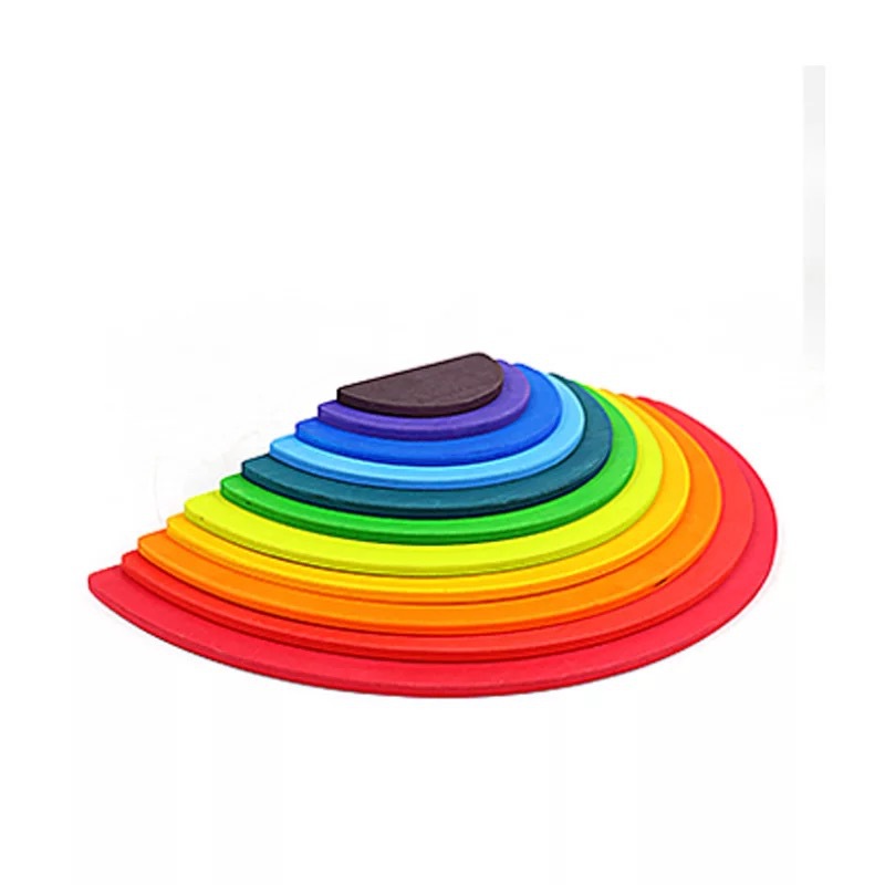 Bambini blocchi arcobaleno in legno foresta albero arcobaleno casa assemblaggio ad arco colore educazione precoce giocattoli e interazione figlio genitore: H