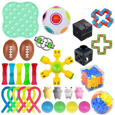 Fidget toys Suit Stress Relief Toys Autism Anxiety Relief Stress Bubble Fidget Sensory Decompression Toy for Kids Adults: set4