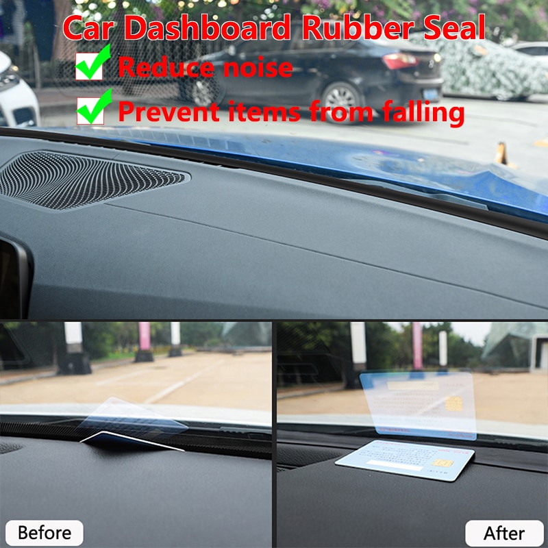Tiras de sellado de goma para Panel de salpicadero de coche, accesorio a prueba de ruido, para VW Tiguan Golf Polo Passat Scirocco Beetle, parabrisas, 1,6 m
