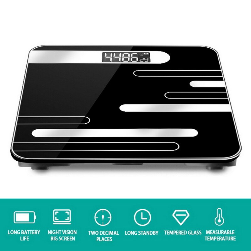 Smart Bluetooth Digital Body Fat Scale Electronic Bathroom Scale Body Composition Analyzer For Weight Body Fat Water BMI Muscle: 2