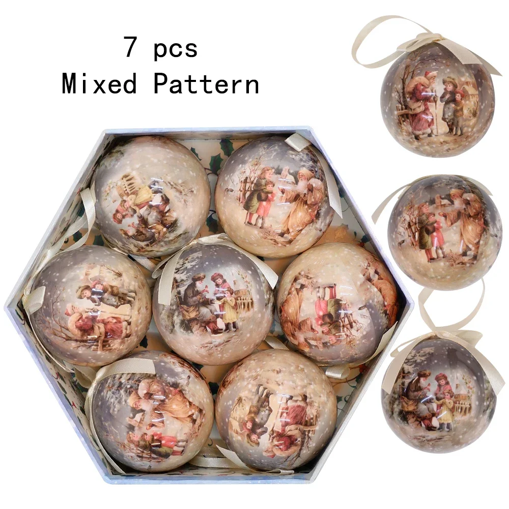 7PCS Christmas Balls Large Home Decoration Tree Balls Xmas Party Decor Christmas Spheres Christmas Tree Hanging Ornament