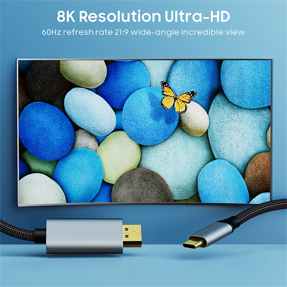 Vothoon Kabel USB C do DisplayPort 1.4 8K@60Hz 4K@120Hz Aluminiowy kabel USB typu C do DP do laptopów Home Office