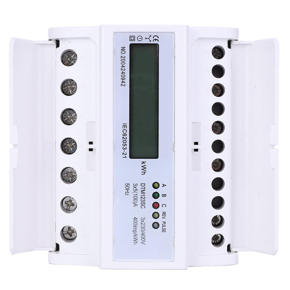 230/400v 5-100a energiforbruk digital strømmåler 3 fase kwh måler med lcd digital wattmåler strømforbruk