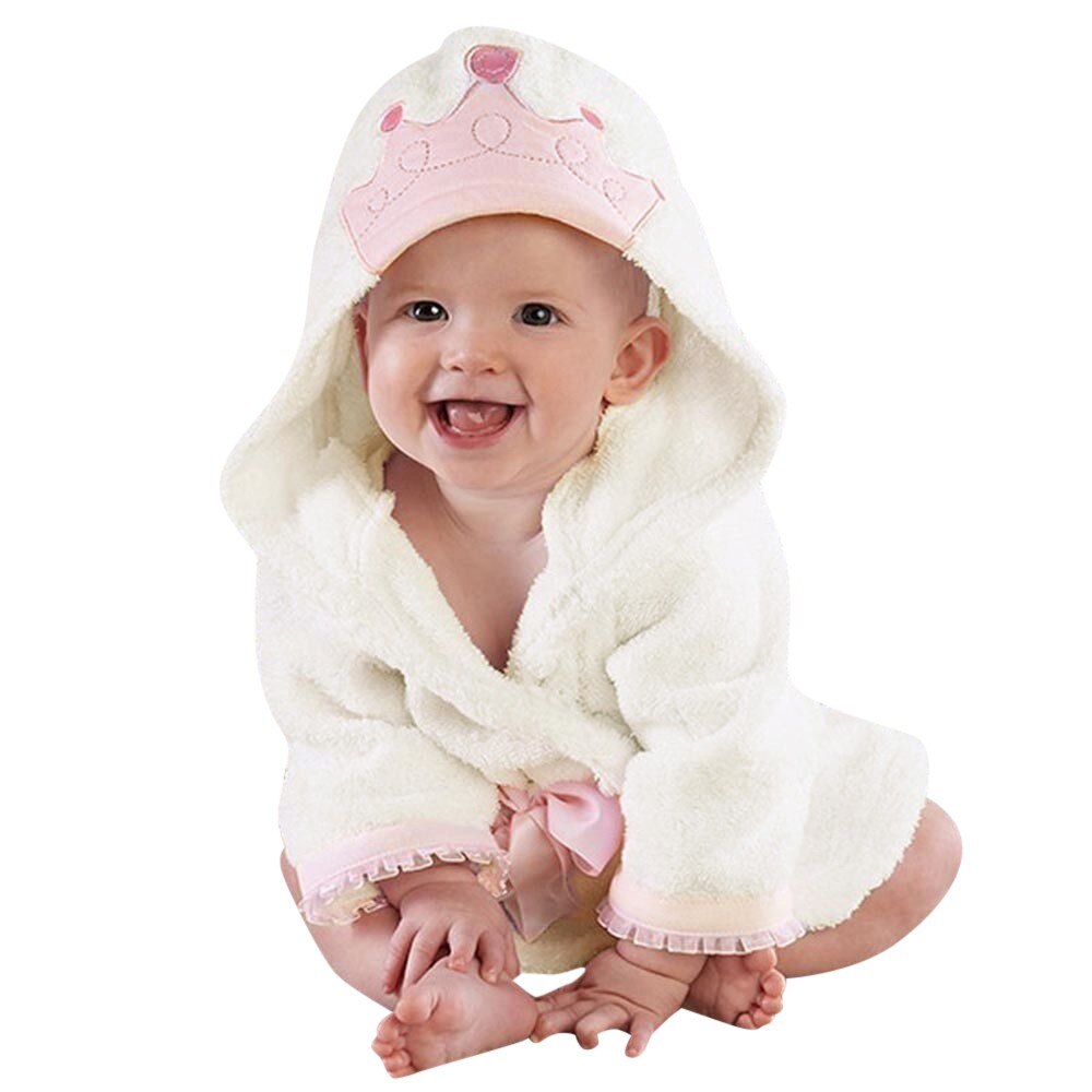 Crown Hooded Towel Children's Robe Baby Bathrobe Long Sleeve Kids Bath Robe Lovely Animal Child Boy Girls Robes Pajamas Aug1: 4