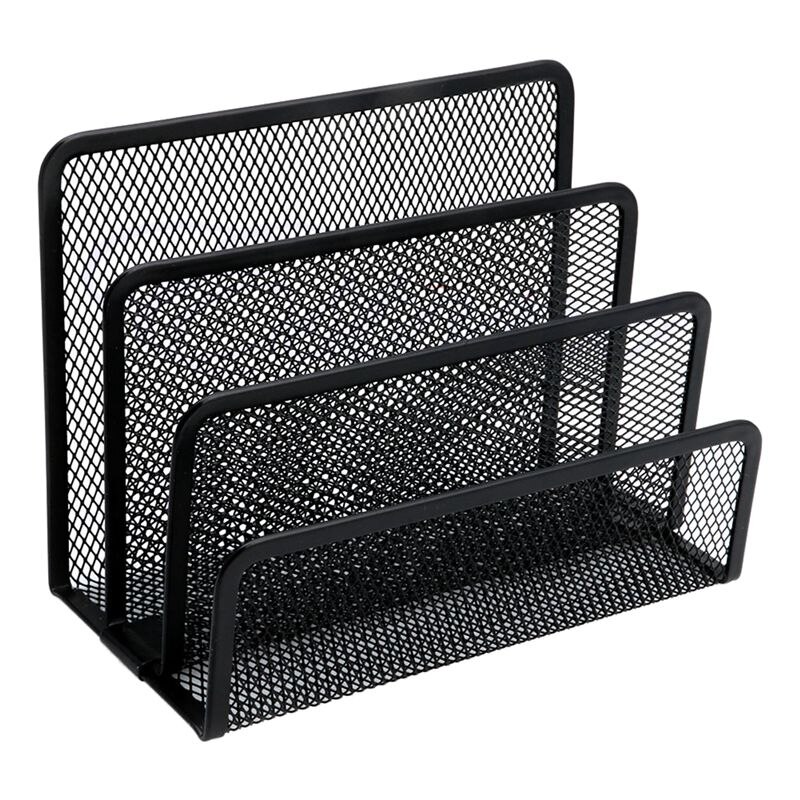 Black Mesh Letter Sorter Mail Document Desk Tray Office File Organiser Business