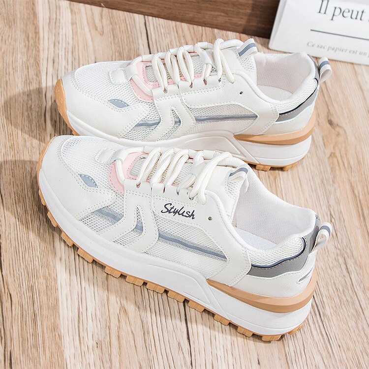 Zapatos de estilo de impresión para mujer, zapatillas femeninas informales de malla huecas, transpirables, para verano,