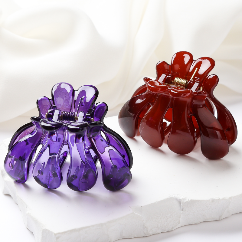 Pinza de pelo de plástico para mujer y niña, 6cm de largo, pinza de pelo de cangrejo, accesorios para el cabello rojo, estilo de ,