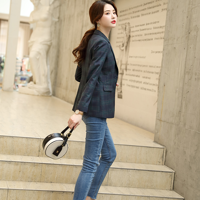 Blazer Décontracté Femme à Boutons - Veste Costume Unie Avec Poches Manches Longues