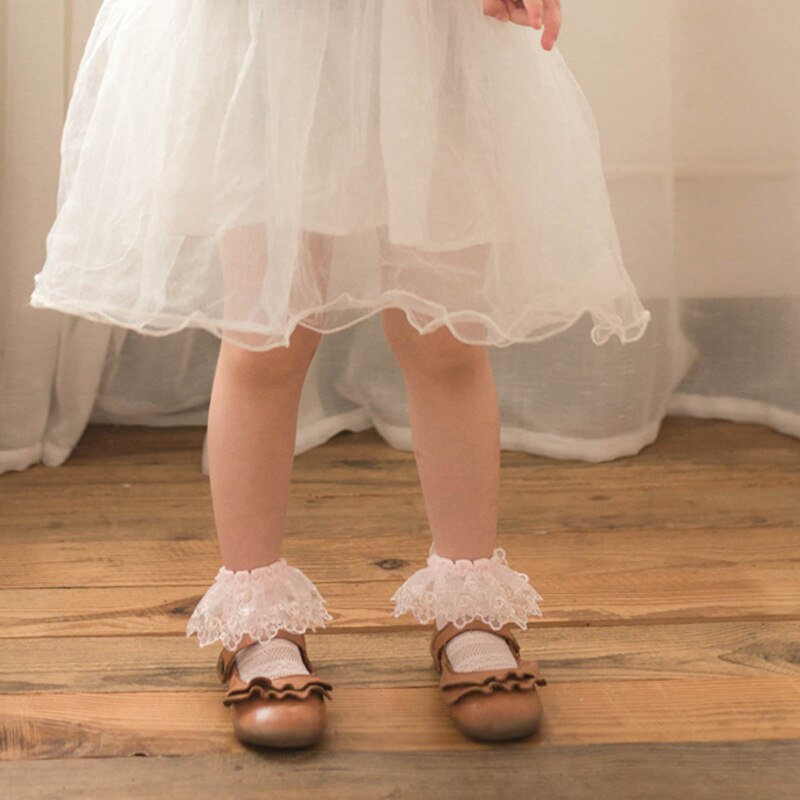 Calcetines de malla de encaje para niñas pequeñas, medias de algodón de princesa, transpirables, de 0 a 5 años, 2022, meias curtas de malha de renda de bebê de verão