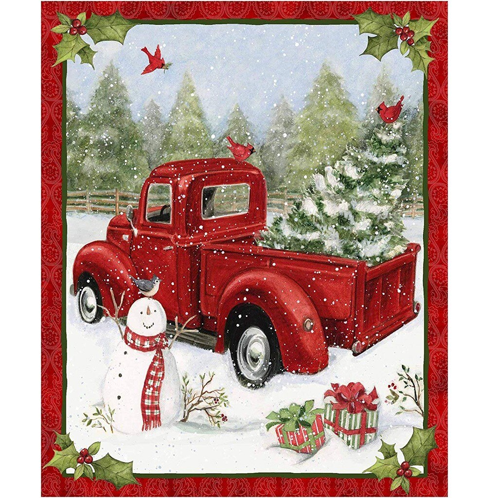 Christmas party decor Panel auto patroon pompoen gedrukt Panel Fun 36x44 Panel Sneeuwpop Sneeuw Katoen Stof #1111y40