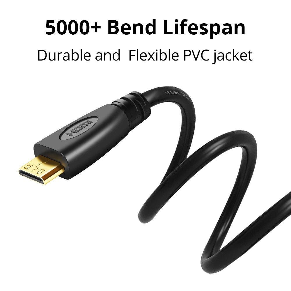 Hobbylane højhastigheds mini hdmi til hdmi kabeladapter hdmi a til hdmi mini type  c 4k d18