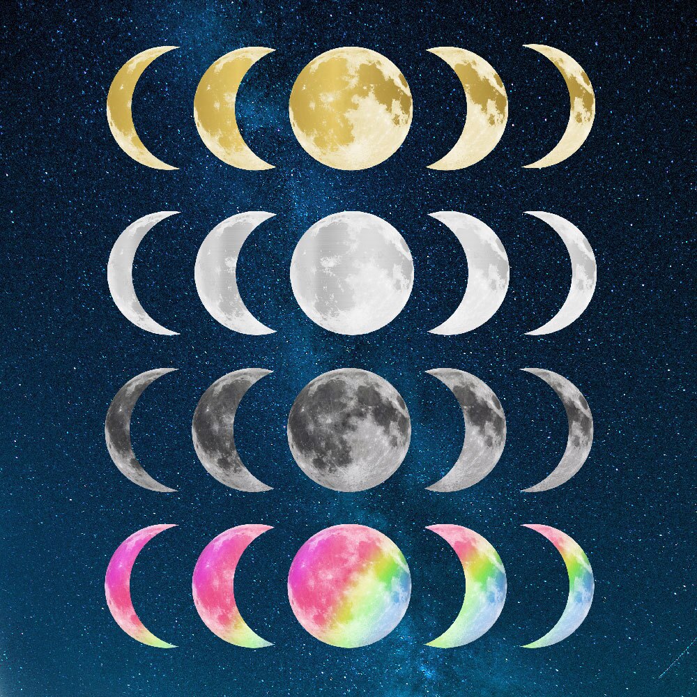 30Cm Maan Fase Combinatie Lichtgevende Lunar Tl Muurstickers Lichtgevende Muursticker Slaapkamer Kinderkamer Decoratie