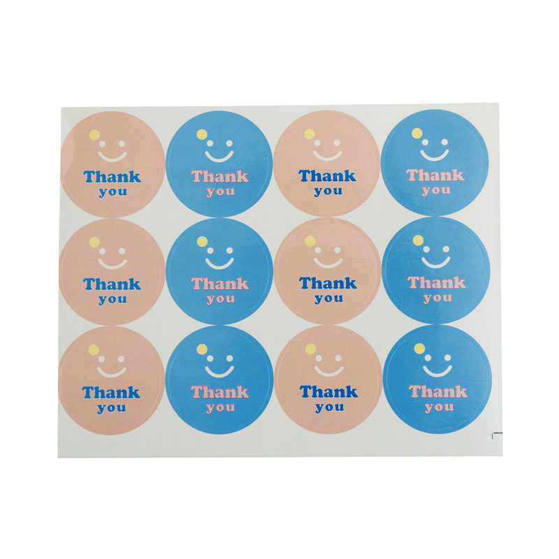120pcs Smile Thank you Paper Seal Stickers DIY posted/Baking Decor label
