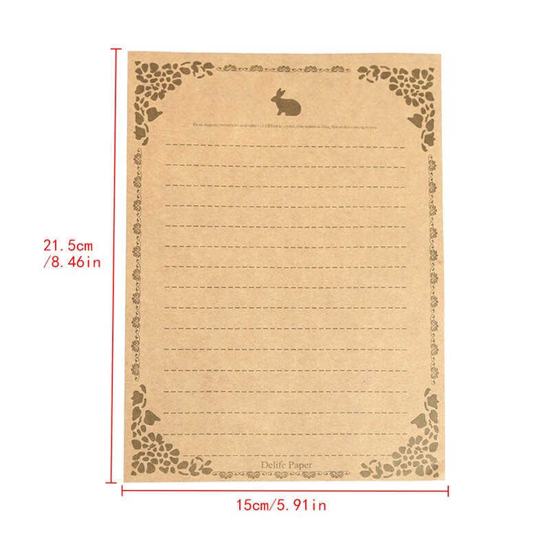 8 ark vintage retro skrivepapir papirblok notebrevsæt  g92e