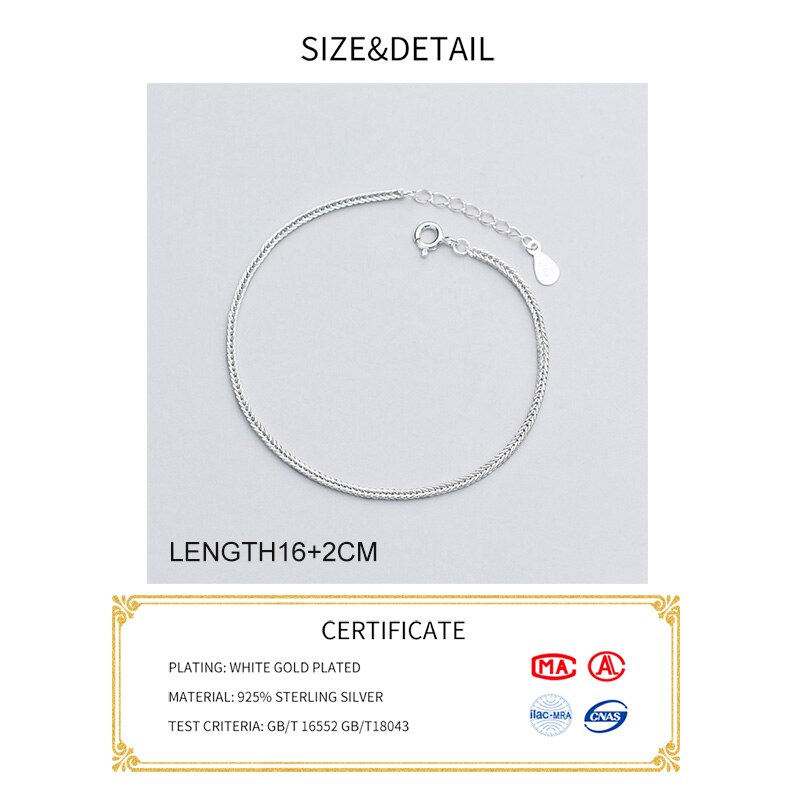 INZATT Real 925 Sterling Silver Minimalist Bracelet For Women Party Fine Jewelry Bohemian Accessories
