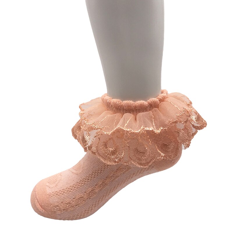 Arrivals Baby Girls Beautiful Princess Lace Socks Noble orange yellow color lace socks for kid girls 2-8 Years: Orange / XL 6 to 9 Years