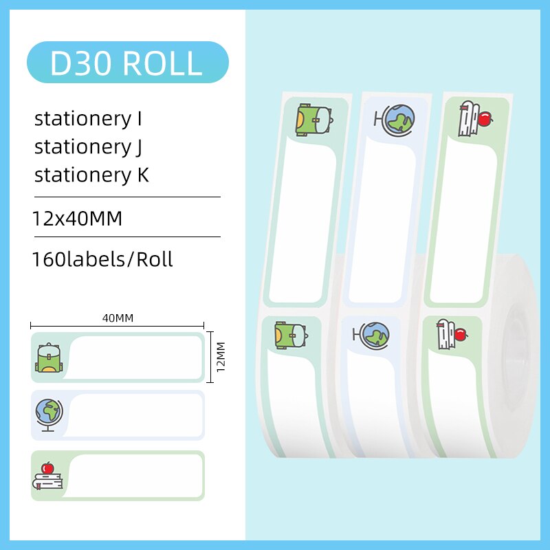 Phomemo Lijm Patroon Etiketten Voor D30 Draagbare Thermische Bluetooth Label Maker D30 Thermische Afdrukken Label Papier, 3 Roll: DP-P03