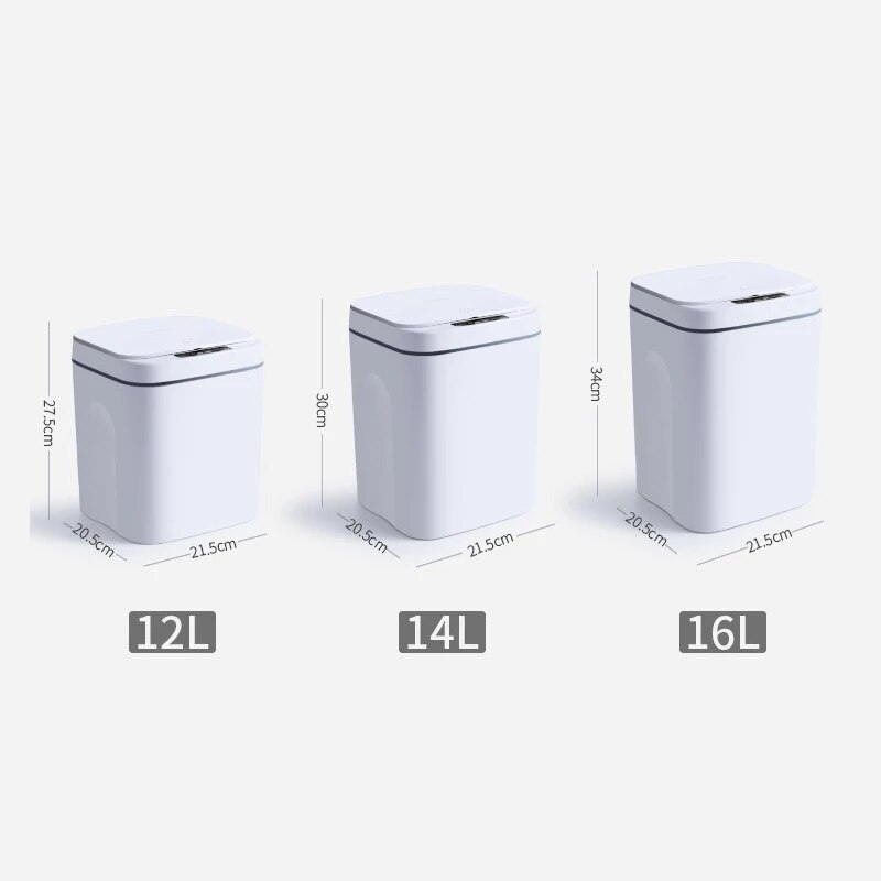 Smart Induction Trash Can Automatic Intelligent Sensor Dustbin Electric Touch Trash Bin for Kitchen Bathroom Bedroom Garbage