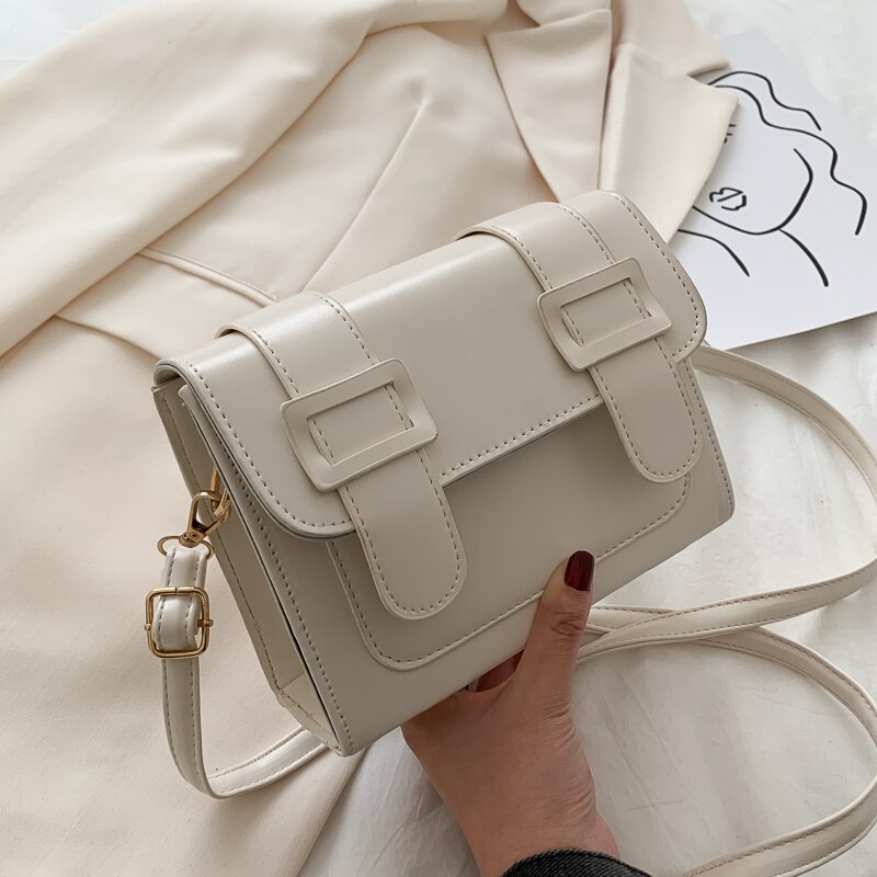 Einfarbig Platz crossbody-tasche Neue hoch PU Leder frauen Handtasche Reise Schulter Bote tasche: weiß