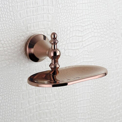 Rose Gold Bathroom Accessories Set Shower Soap Glass Shelf Liquid Dispenser Copper Toilet Brush Towel Holder Bath Room Hardware: Soap Basket
