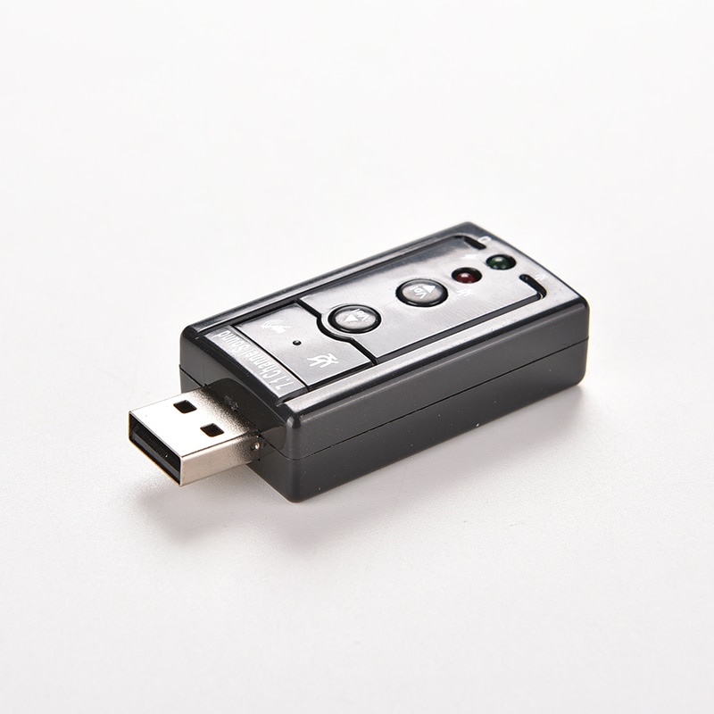 1PC External USB AUDIO SOUND CARD ADAPTER VIRTUAL 7.1 ch USB 2.0 Mic Speaker Audio Headset Microphone 3.5mm Jack Converter