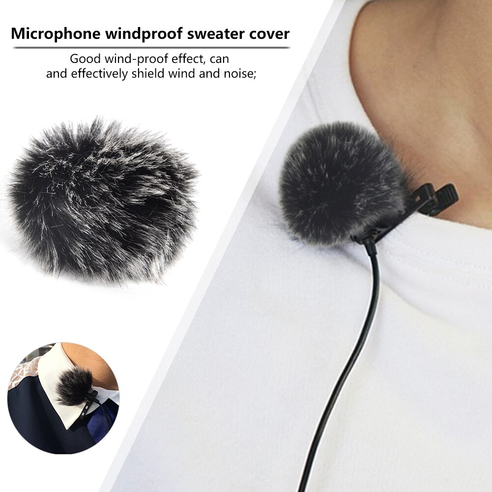 Universal Lavalier Microfoon Harige Voorruit Revers Microfoon Voor Voorruit Wind Muff