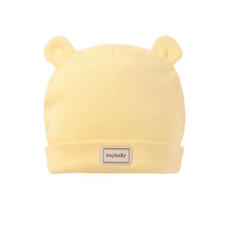 3 Kleur Eslatic Hoofddoek Dubbele Laag Katoenen Baby Caps & Hoeden Met Slabbers Set Roze Geel En Hemelsblauw voor Pasgeboren Baby Hoed