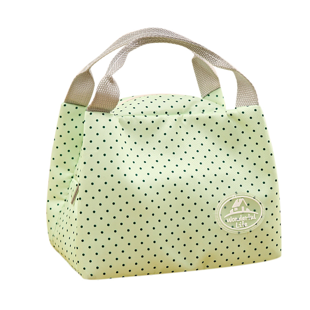 Portable isolé Oxford tissu sac à déjeuner thermique alimentaire pique-nique sacs à déjeuner pour femmes enfants hommes imprimer boîte à déjeuner sac fourre-tout # L5: Green