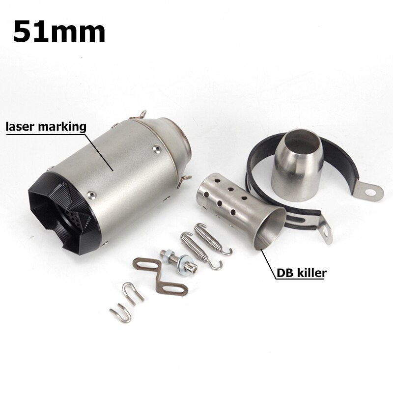 Universal Pitbike Motocross Motorcycle Exhaust Pipe Modified Carbon Fiber Style Tip Tailpipe Fits for Nmax FZ6 S1000RR MT07: B