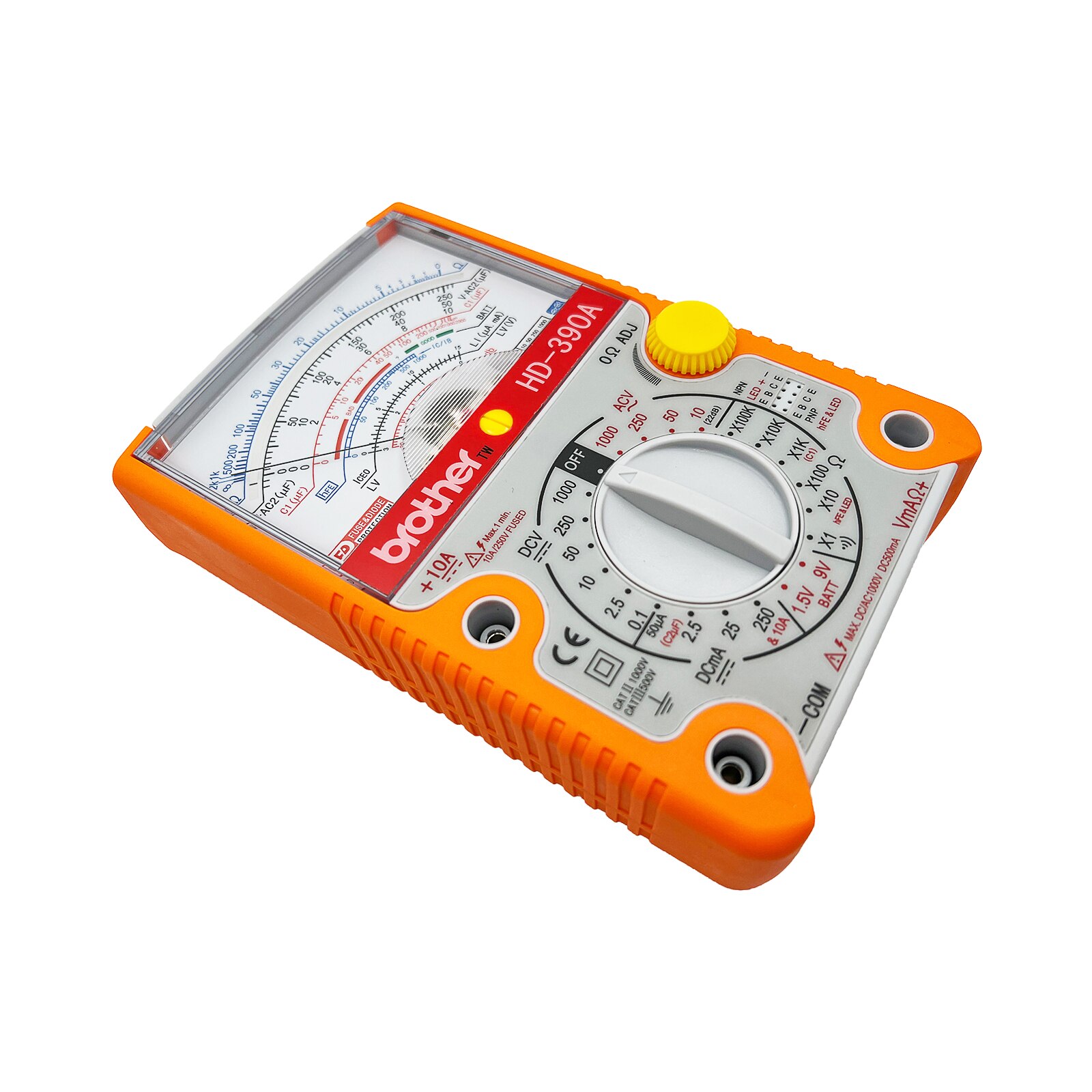 Brother HD-390A Analog Multimeter High Precision Mechanical Electrician Home Maintenance Pointer Multimeter 100K Resistance File