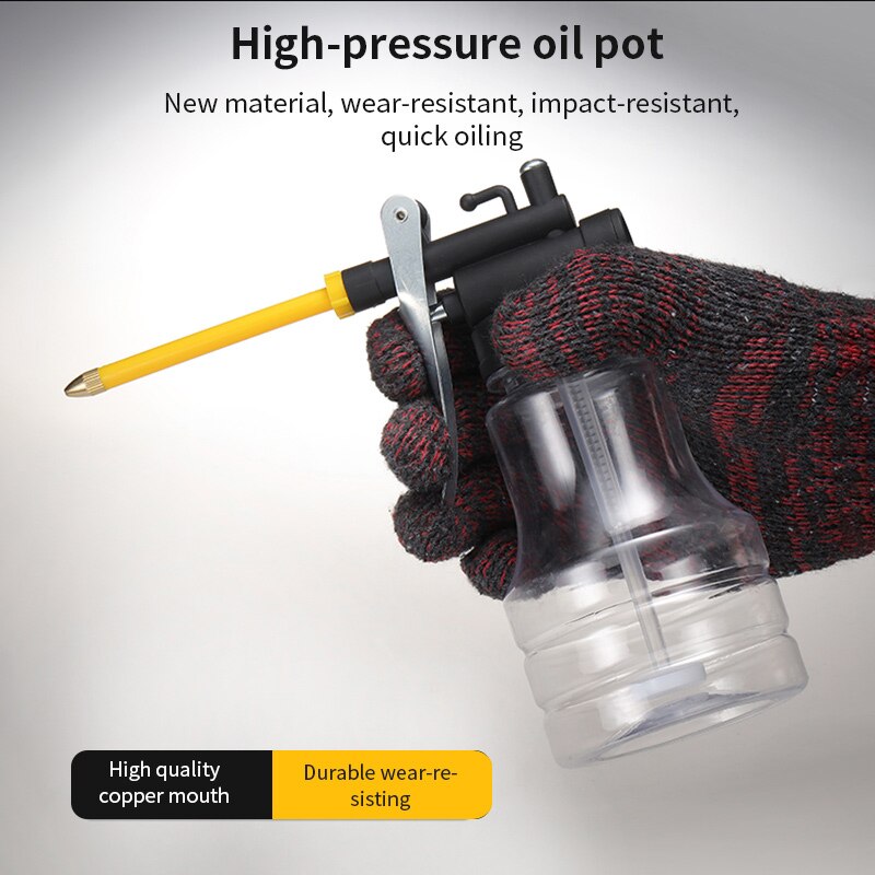 250ml Transparent High Pressure Pump Oiler Lubrication Oil Plastic Machine Can High Pressure Pump Oiler Grease Gun bottle