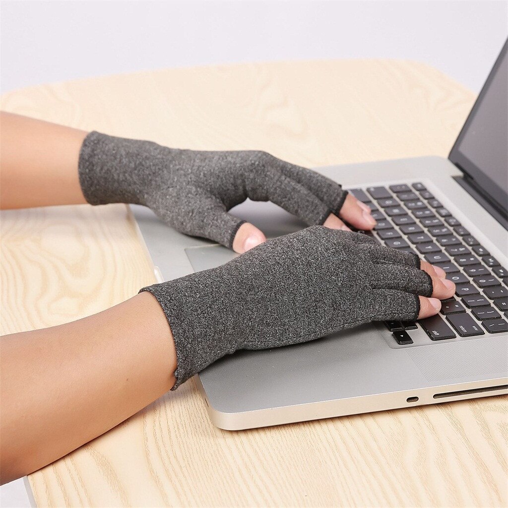 Gants de Compression pour arthrite, 1 paire, pour soulagement de la douleur articulaire, gants pour mains, thérapie, doigts ouverts, mitaines de Compression # ND