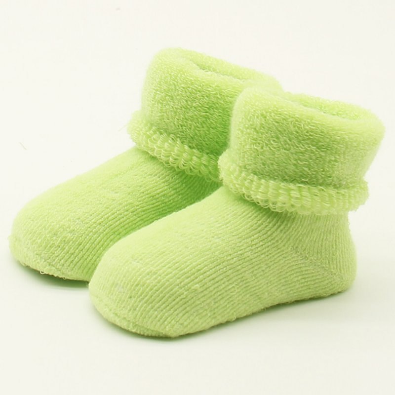 Baby piger drenge nyfødte spædbarn vinter varme støvler småbørn børn bløde bomulds sokker støvletter 0-2 y: Grøn