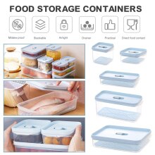 Food Storage Container with Lids Airtight Kitchen Storage Organizer for Fruits, Vegetables, Meat