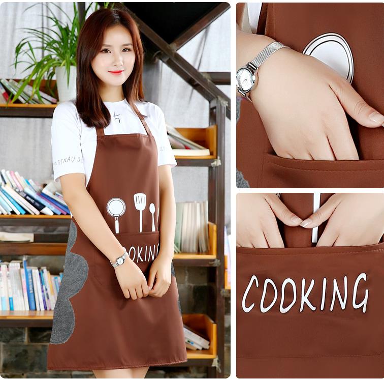 kitchen Apron woman Household man Cooking Men Women chef Oil-proof Waterproof Adult Coffee Overalls Wipe Hand pinafore