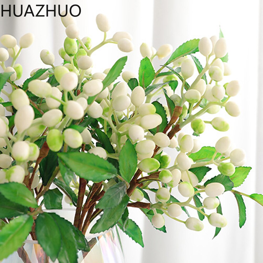 5 vorken kunstbloem bessen fruit plant tak kunstbes levendig rode hulst bessen huis guirlande bruiloft decoratie