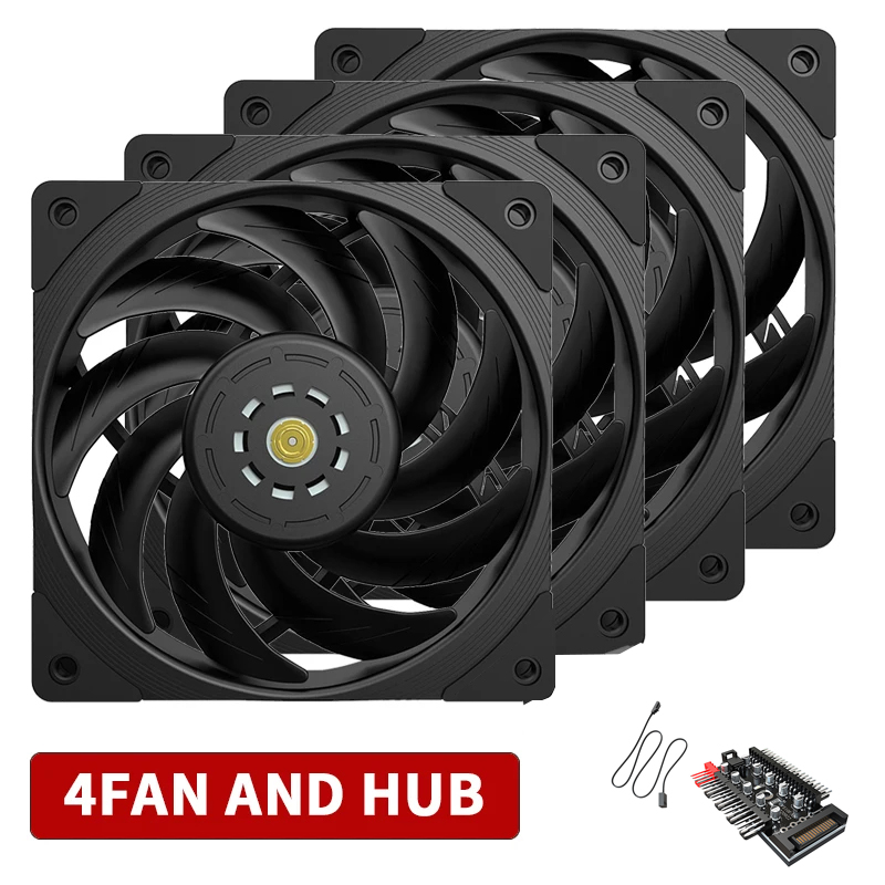 TEUCER T30 CPU Cooler Fan 2150RPM 4PIN PWM 12cm Computer Case Cooling System Fan S-FDB Bearing Silent PC Gamer CPU Cooler 120mm: green
