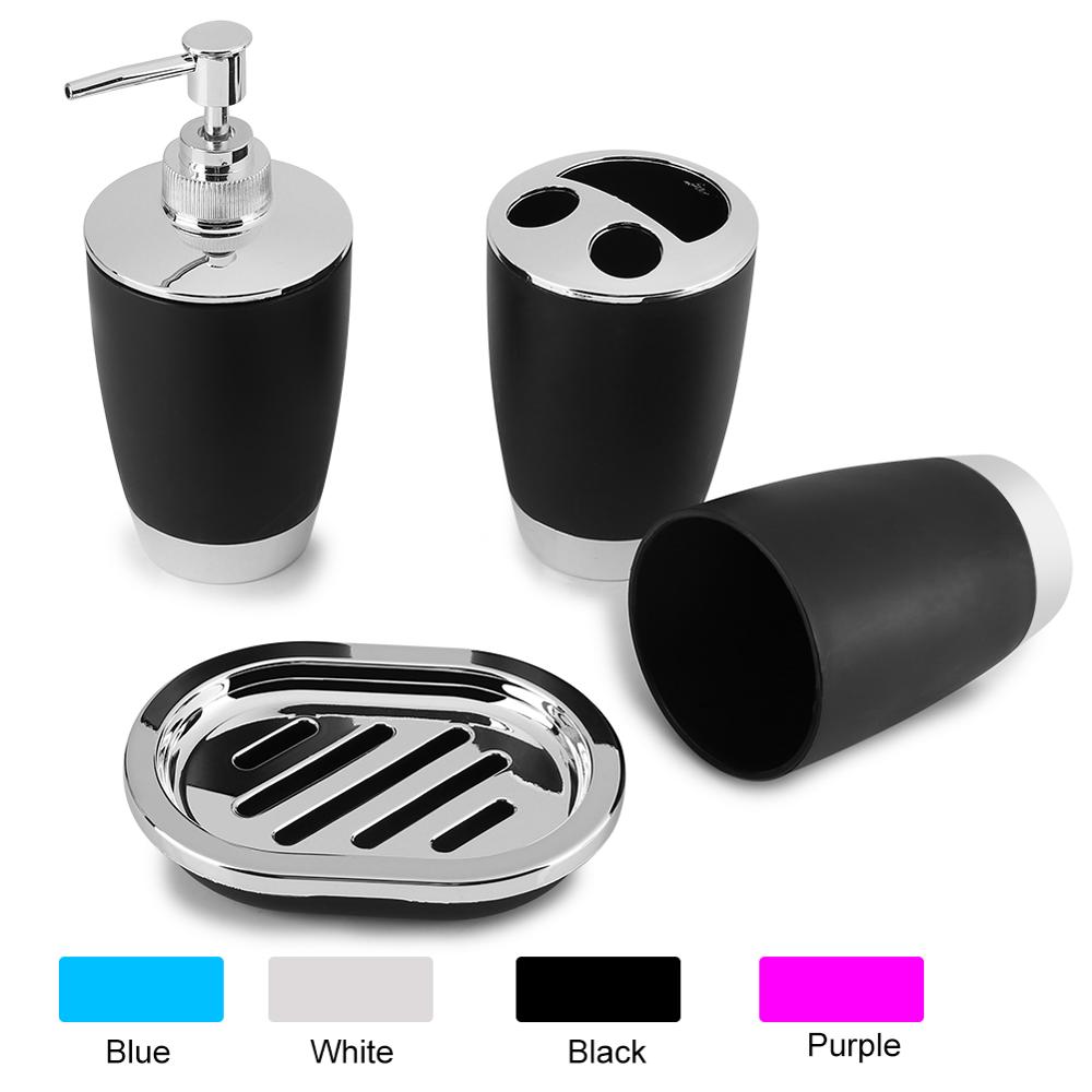 Set de 4 unidades de accesorios para baño, Set de jabones para el baño, Set de jaboneras con soporte para cepillo de dientes, dispensador de jabón, Set de jabones