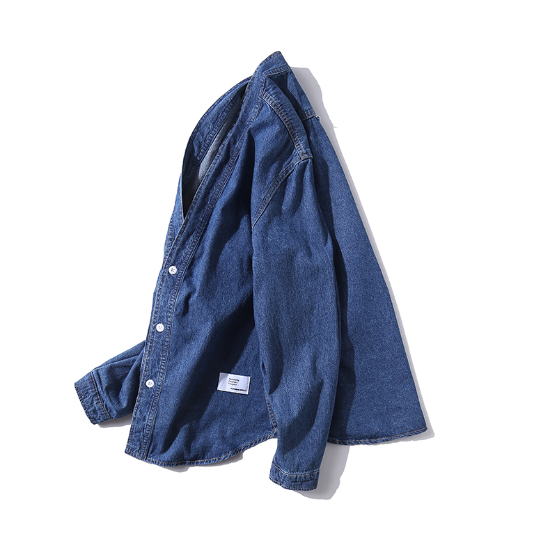 Uomo giapponese Harajuku coreano Streetwear moda allentato casuale denim kimono camicia giacca uomo anca salto jeans camicia cardigan