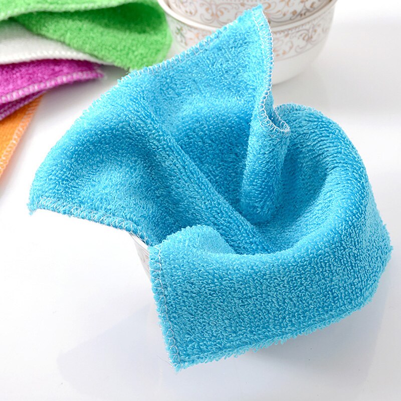 1PC Anti-fett Dish Tuch Bambus Faser Waschen Handtuch Scheuer Pad Magie Reinigung Lumpen Küche Haushalt Liefert Reinigung werkzeuge
