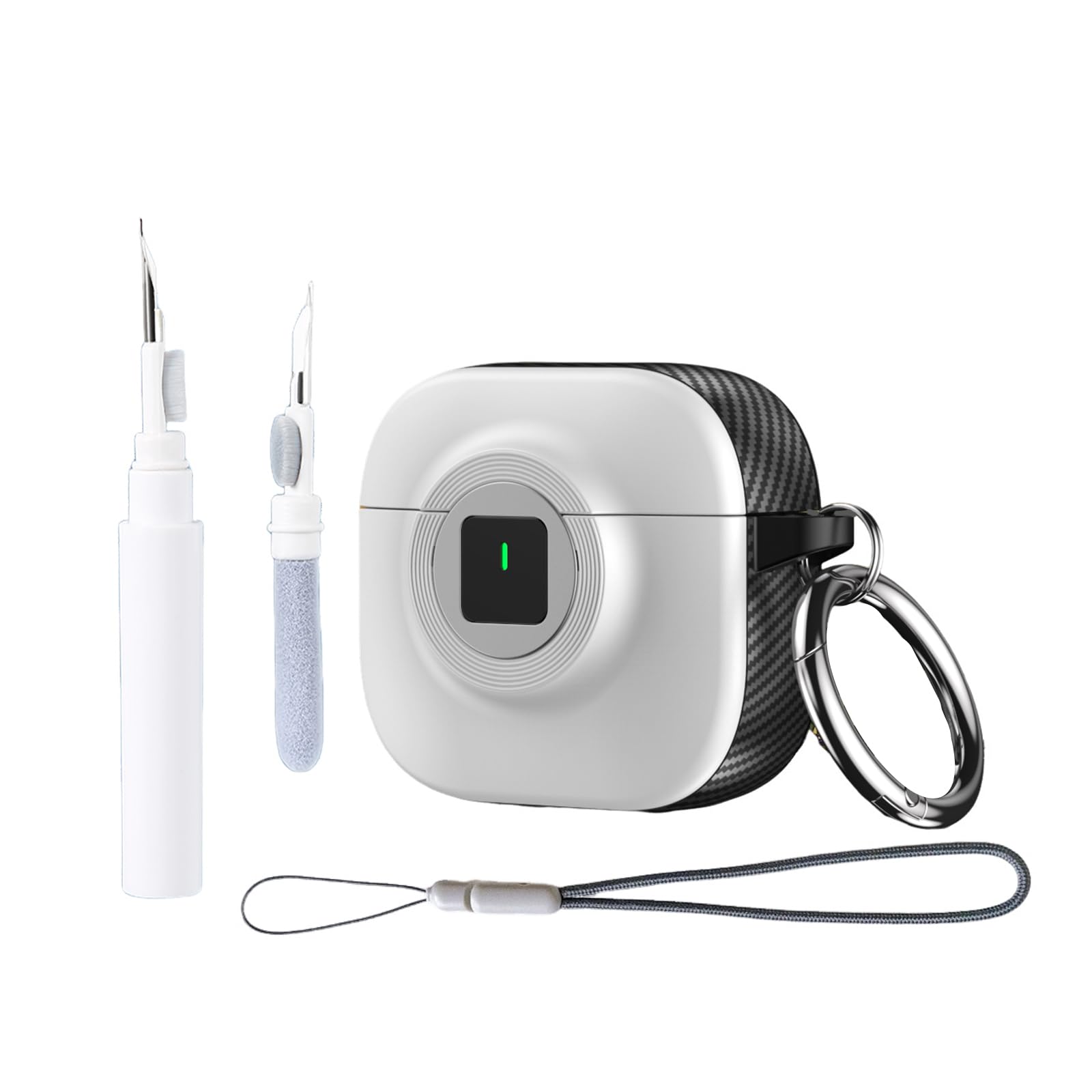 Étuis de verrouillage pour AirPods 4, étui ANC, étui cool mignon, housse de protection d'appareil photo avec lanière porte-clés et kit de nettoyage pour AirPods 4