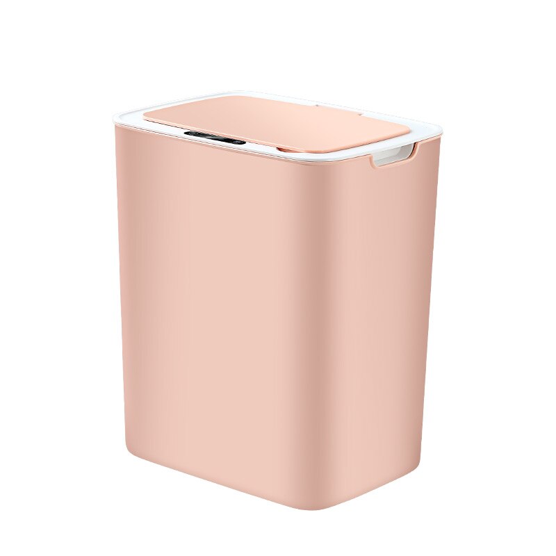Intelligent Induction Trash Can with Lid Fully Automatic Induction Electric Home Large Trash Can: Pink