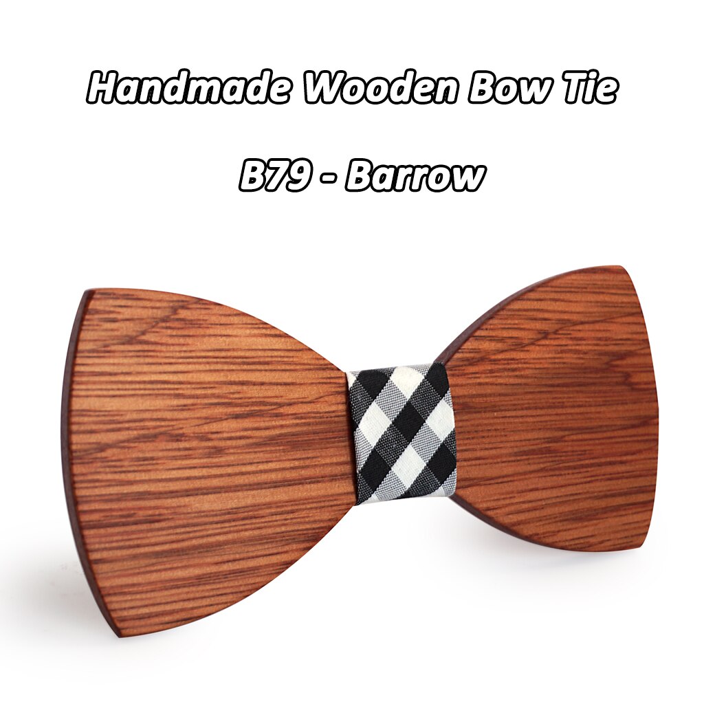 Mahoosive — Nœud papillon en bois, pour homme, accessoire simple, costume, idéal pour mariage, business et occasions formelles: B79