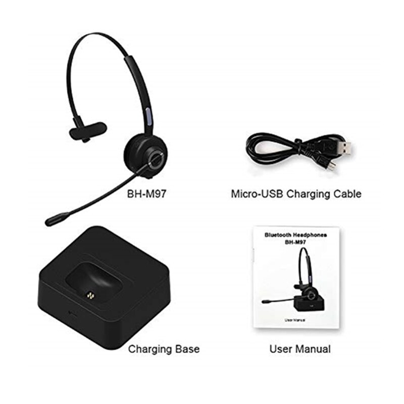 Museum Omgekeerde uitvegen Kantoor Draadloze Headset Trucker Bluetooth Headset voor Mobiele Telefoon  Bellen CVC6.0 Noise Cancelling Ondersteunt A2dp Muziek – Grandado