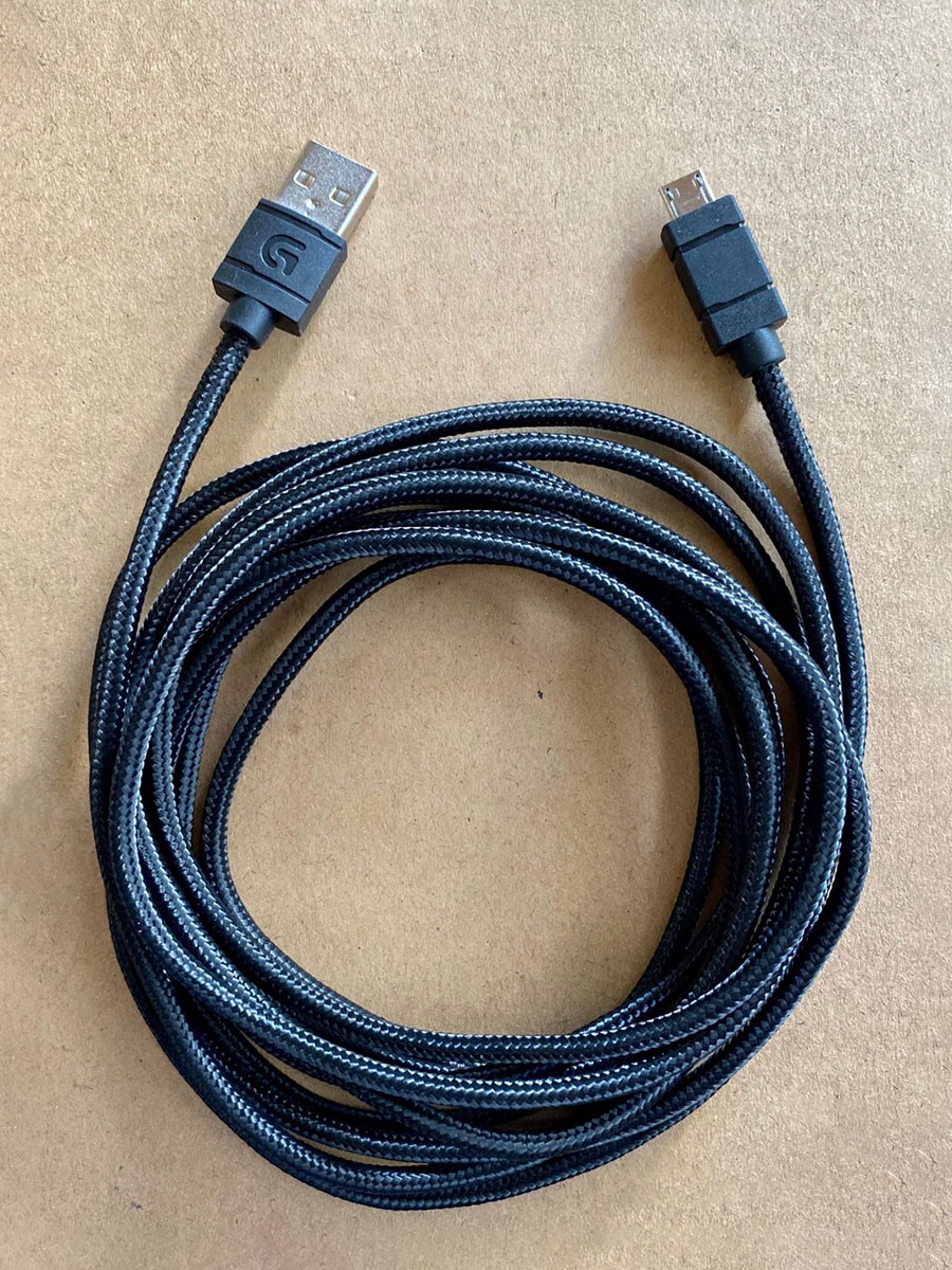 Ein Mikro-USB-Kabel von Logitech G633 G635 Spielen-Kopfhörer, geflochtenes Nylonkabel, Ladekabel von G933 G935 Kopfhörern, offiziell