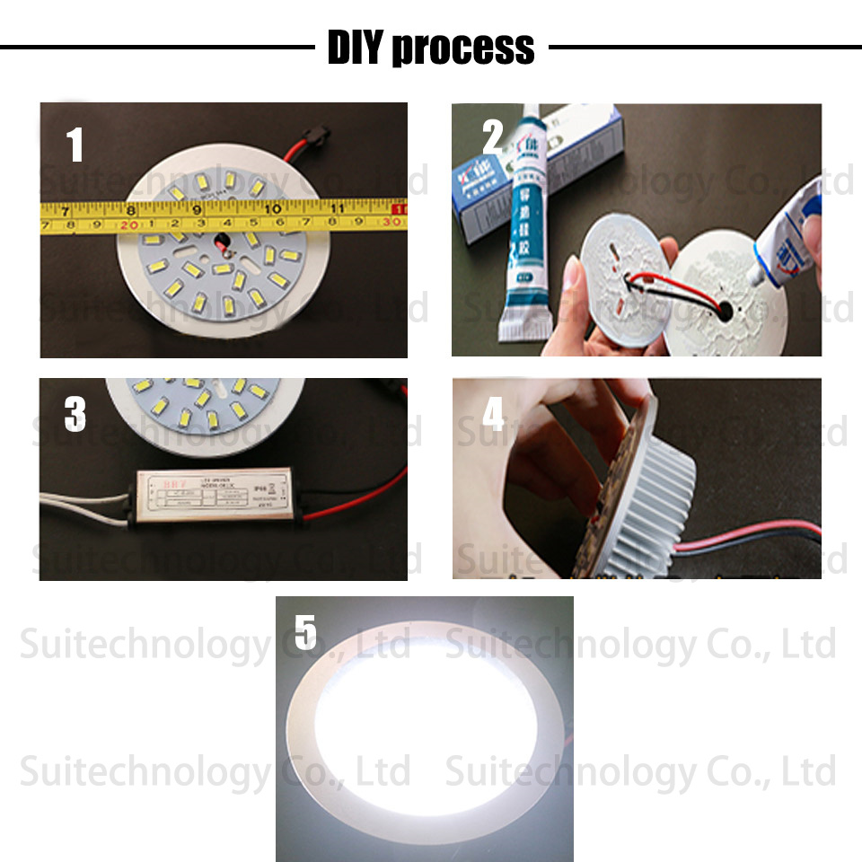 5pcs Helderheid SMD Licht Boord 12W SMD5730 LED Lamp Panel 65mm Voor Plafond PCB Met LED Aluminium plaat basis met SMD chip